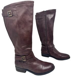Baretraps Yalina Tall Brown Riding Boots Womens 9M Knee High Equestrian Buckle